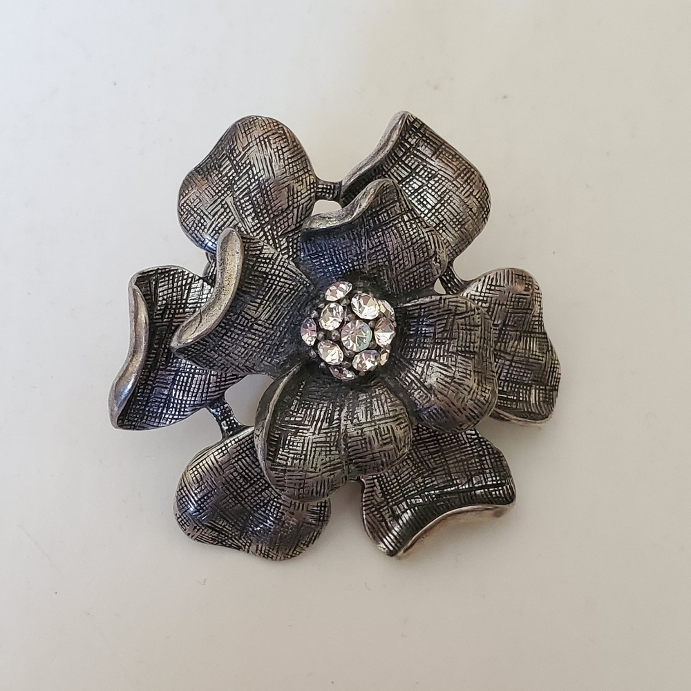 Oversize Flower Ring with cubic zirconia